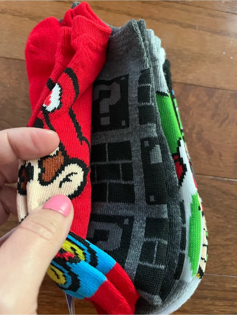 6 Pairs Super Mario No-Show Socks Kids Shoe Size 3-9 NEW